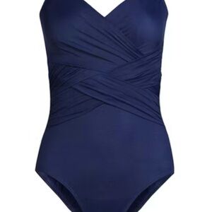 Land Ends Navy Swimsuit NWT